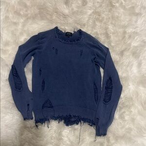 Distressed Navy Sweater